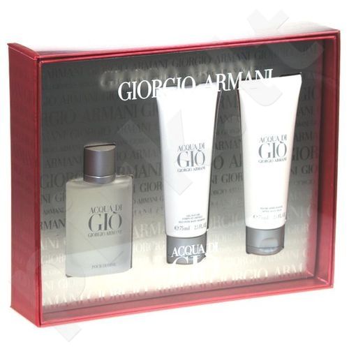 Giorgio Armani Acqua di Gio Pour Homme, rinkinys tualetinis vanduo vyrams, (EDT 50ml + 75ml losjonas po skutimosi + 75ml dušo želė)