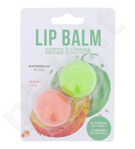 2K Lip Balm, rinkinys lūpų balzamas moterims, (2,8g Watermelon lūpų balzamas + 2,8g Peach lūpų balzamas), (Watermelon)