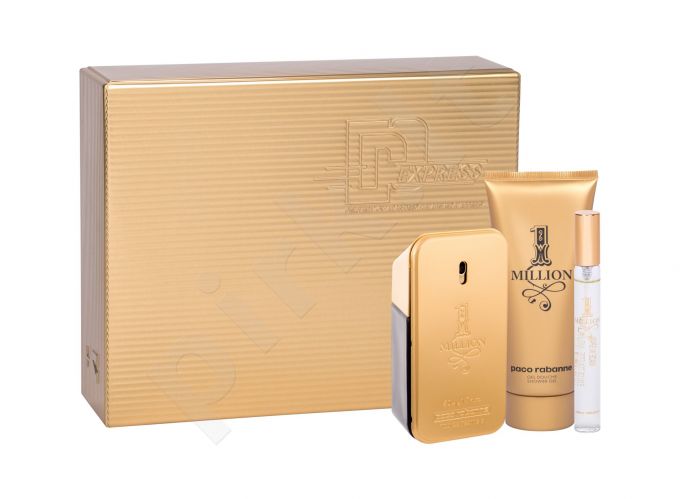 Paco Rabanne 1 Million, rinkinys tualetinis vanduo vyrams, (EDT 50 ml + dušo želė 100 ml + EDT 10 ml)