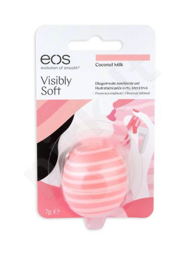 EOS Visibly Soft, lūpų balzamas moterims, 7g, (Coconut Milk)
