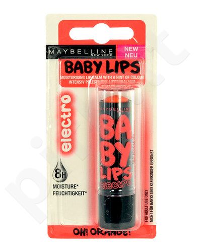 Maybelline Baby Lips, Electro, lūpų balzamas moterims, 4,4g, (Oh! Orange!)