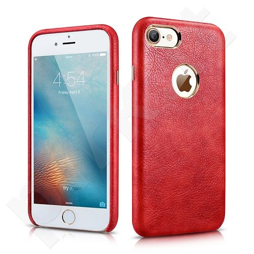 Back cover case with logo space, PU, red (iPhone 7/8)