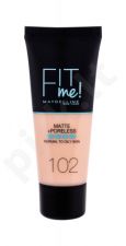 Maybelline Fit Me!, Matte + Poreless, makiažo pagrindas moterims, 30ml, (102 Fair Ivory)
