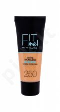 Maybelline Fit Me!, Matte + Poreless, makiažo pagrindas moterims, 30ml, (250 Sun Beige)