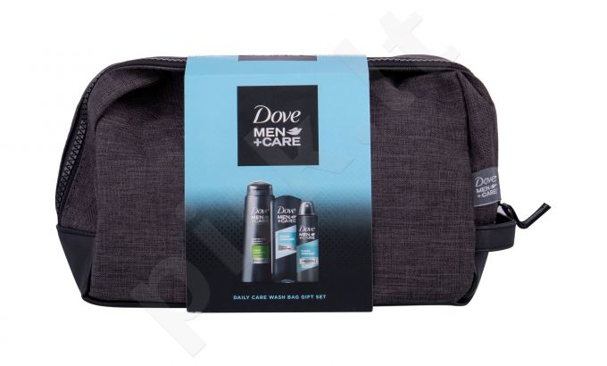 Dove Clean Comfort, Men + Care, rinkinys dušo želė vyrams, (dušo želė Clean Comfort 250 ml + šampūnas 2in1 Fresh & Clean 400 ml + Antiperspirant Clean Comfort 150 ml + kosmetika krepšys)
