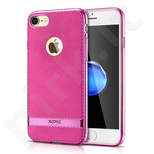 TPU leather back cover case with gold details, pink (iPhone 7/8)