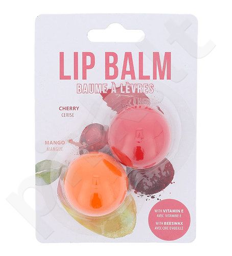 2K Lip Balm, rinkinys lūpų balzamas moterims, (2,8g Cherry lūpų balzamas + 2,8g Mango lūpų balzamas), (Cherry)
