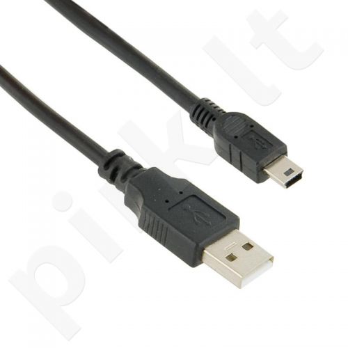 4World Kabelis USB 2.0 AM / BM mini, 1,8m, juodas