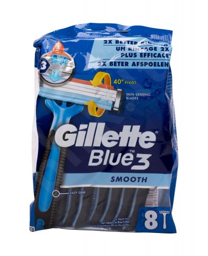 Gillette Blue3, Smooth, skutimosi peiliukai vyrams, 8pc