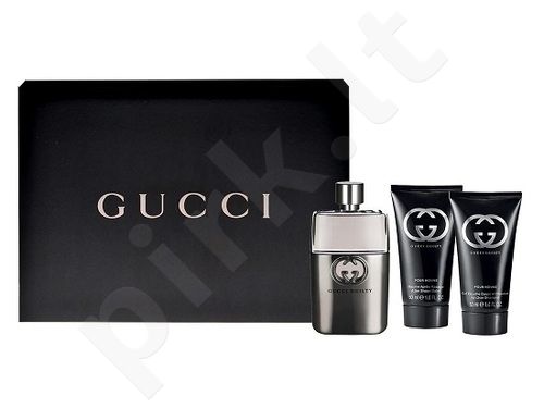 Gucci Guilty Pour Homme, rinkinys tualetinis vanduo vyrams, (EDT 90ml + 75ml losjonas po skutimosi + 50ml dušo želė)