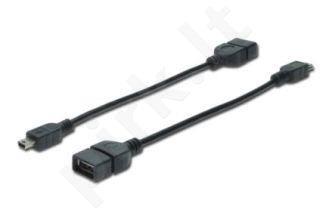 USB kabelis-adapteris Assmann OTG, mini B/M - A/F