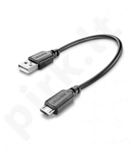 Micro USB 15cm laidas Cellular juodas