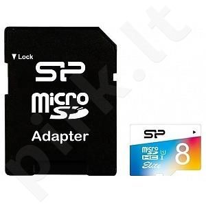 Silicon Power atminties kortelė Micro SDHC 8GB Class 1 Elite UHS-1 +Adapter