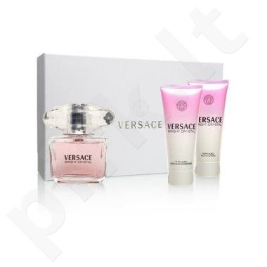 Versace Bright Crystal, rinkinys tualetinis vanduo moterims, (EDT 50ml + 50ml kūno losjonas + 50ml dušo želė)