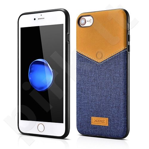 V-Neck PU back cover case, blue (iPhone 7/8)