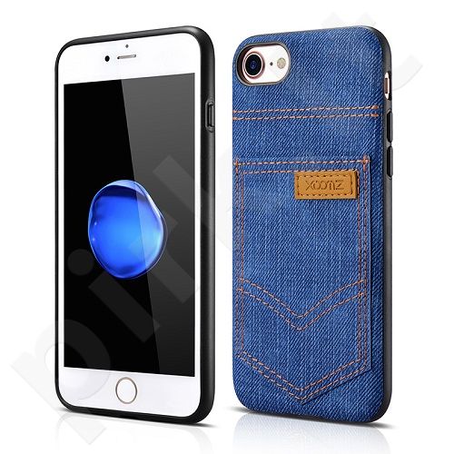 Jeans pocket PU back cover case, dark blue (iPhone 7/8)