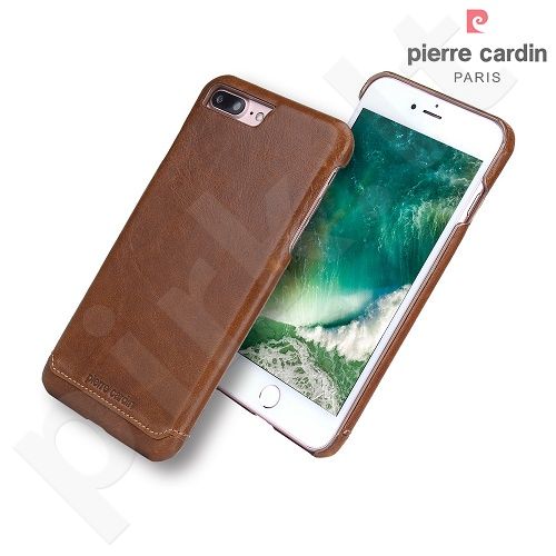Leather back cover case, Pierre Cardin, brown (iPhone 7 Plus/ 8 Plus)