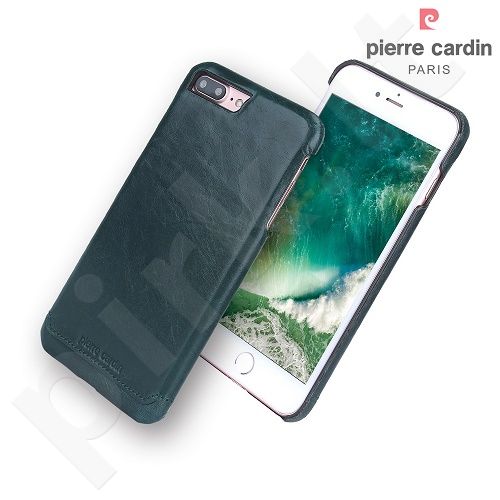 Leather back cover case, Pierre Cardin, dark green (iPhone 7 Plus/ 8 Plus)
