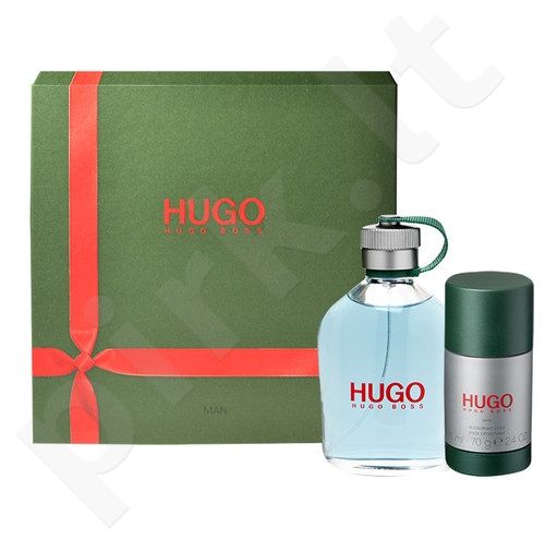 HUGO BOSS Hugo Man, rinkinys tualetinis vanduo vyrams, (EDT 75 + 75ml pieštukinis dezodorantas)