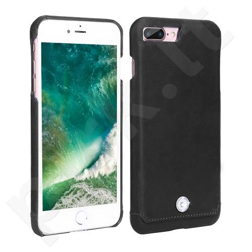 Leather back cover case with crystal, Pierre Cardin, black (iPhone 7 Plus/ 8 Plus)