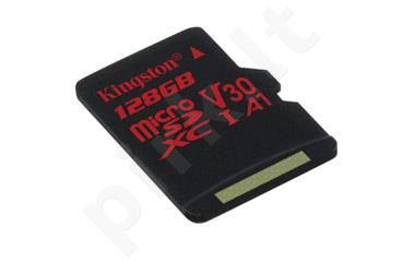 Kingston microSDXC Canvas React 128GB 100/80 U3 UHS-I V30 A1 Single Pack w/o Adp