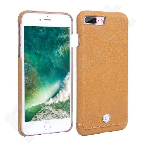 Leather back cover case with crystal, Pierre Cardin, mustard yellow (iPhone 7 Plus/ 8 Plus)