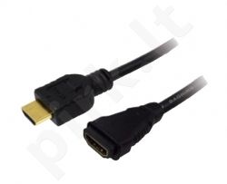 Kabelis LogiLink HDMI 1.4, HDMI male / female Gold 2m