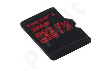 Kingston microSDHC Canvas React 32GB 100/70 U3 UHS-I V30 A1 Single Pack w/o Adp