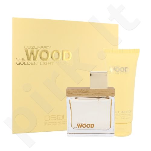 Dsquared2 She Wood Golden Light Wood, rinkinys kvapusis vanduo moterims, (EDP 50 ml + kūno losjonas 100 ml)