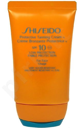 Shiseido Anti-Aging Suncare, Protective Tanning Cream SPF10, veido apsauga nuo saulės moterims, 50ml