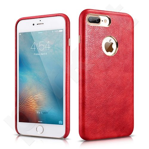 Back cover case with logo space, PU, red (iPhone 7 Plus/ iPhone 8 Plus)