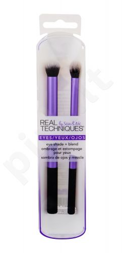 Real Techniques Eyes Duo, Brushes, rinkinys šepetėlis moterims, (Brush Base Shadow 1 pc + Brush Deluxe Crease 1 pc)