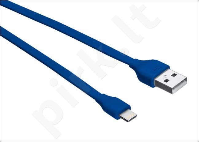 Flat Lightning Cable 1m - blue