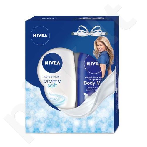 Nivea Creme Soft, rinkinys dušo kremas moterims, (250ml Creme Soft kremas Shower + 250ml kūno pienelis Nourishing)