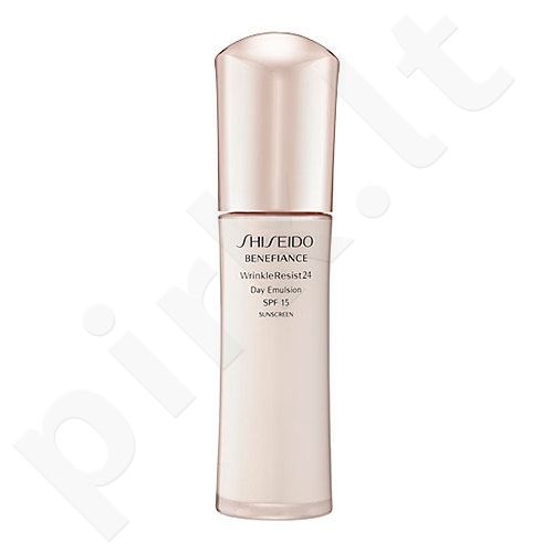 Shiseido Benefiance Wrinkle Resist 24, Day Emulsion SPF15, veido želė moterims, 75ml