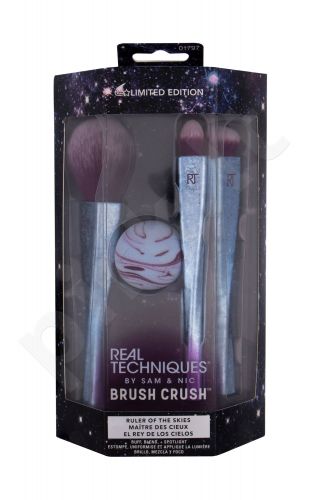 Real Techniques Buff, Blend + Spotlight, Brush Crush Volume 2, rinkinys šepetėlis moterims, (Make-Up Sponge 1 pc + Brush Set 3 pcs)