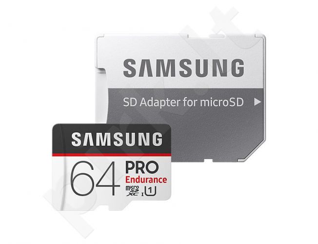 Samsung atminties kortelė PRO Endurance microSDXC 64GB Class 10 UHS-I + adapter