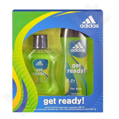 Adidas Get Ready! For Him, rinkinys tualetinis vanduo vyrams, (EDT 100ml + 250ml dušo želė)
