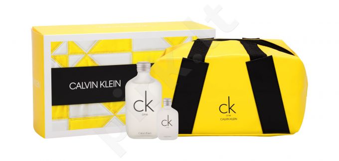 Calvin Klein CK One, rinkinys tualetinis vanduo moterims ir vyrams, (EDT 100 ml + EDT 10 ml + kosmetika krepšys)