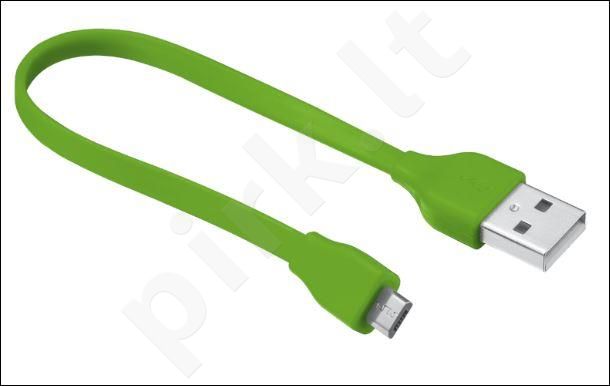 Flat Micro-USB Cable 20cm - lime