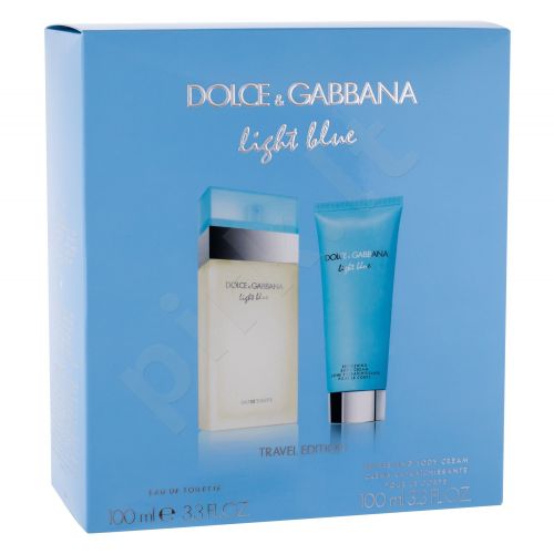 Dolce&Gabbana Light Blue, rinkinys tualetinis vanduo moterims, (EDT 100 ml + kūno kremas 100 ml)