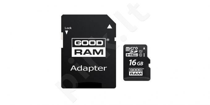 GOODRAM atminties kortelė Micro SDHC 16GB Class 10 UHS-I + Adapter