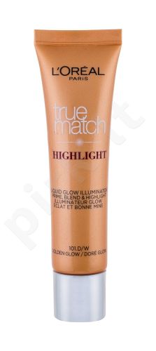 L´Oréal Paris True Match, Highlight Liquid Glow, skaistinanti priemonė moterims, 30ml, (101.D/W Golden Glow)