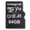 Integral 64GB MICRO SDXC 100V10, Read 100MB/s  U1 V10 + ADAPTER