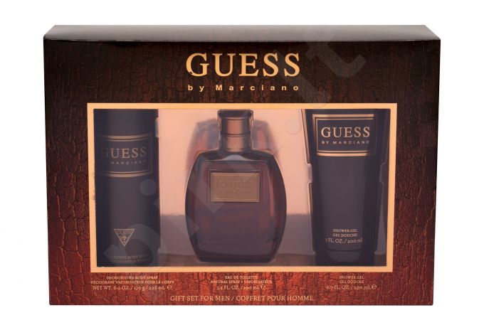 GUESS Guess by Marciano, rinkinys tualetinis vanduo vyrams, (EDT 100 ml + dušo želė 200 ml + dezodorantas 226 ml)