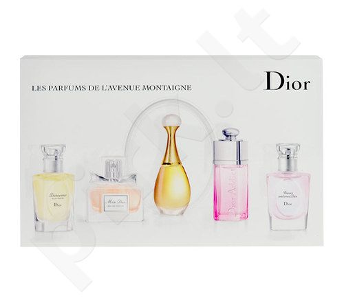 Christian Dior Mini Set 2, rinkinys kvapusis vanduo moterims, (EDP 5ml Miss Dior 2011 + EDT 7,5ml Addict Eau Fraiche 2012 + EDP 5ml Jadore + EDT 7,5ml Diorissimo + EDT 7,5ml Forever and Ever)