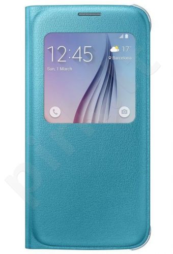 Samsung Galaxy S6 S View dėklas Odinis mėlynas