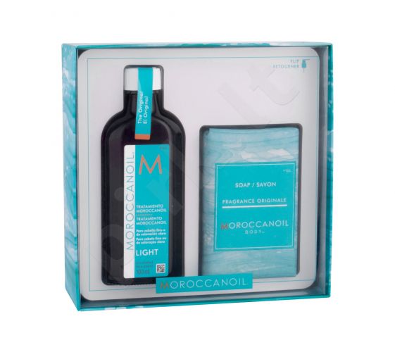 Moroccanoil Light, Treatment, rinkinys plaukų aliejus ir serumas moterims, (plaukų Oil 100 ml + muilas Body Fragrance Originale 200 g)