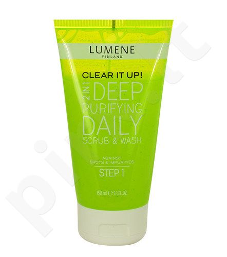 Lumene Clear It Up!, Deep Purifying Daily Scrub & Wash 2in1, prausiamoji želė moterims, 150ml