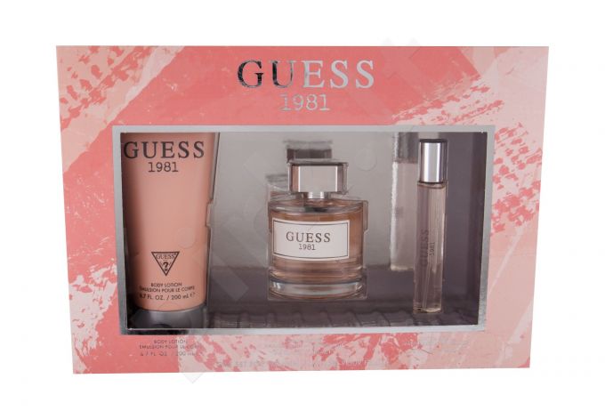 GUESS Guess 1981, rinkinys tualetinis vanduo moterims, (EDT 100 ml + EDT 15 ml + kūno losjonas 200 ml)